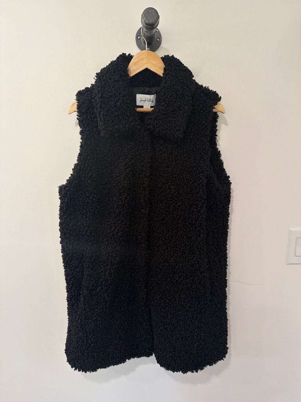 Joseph Ribkoff Faux Fur Vest Black Size L